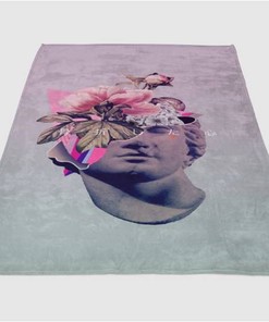 Vaporwave Sherpa Fleece Blanket Gifts for Family, for Couple