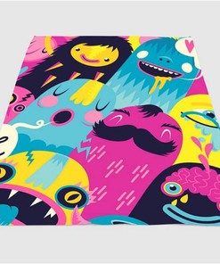 Vector Adventure Time Sherpa Fleece Blanket Gifts for Family, for Couple