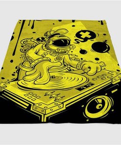 Vector Tekno Yellow Sherpa Fleece Blanket Gifts for Family, for Couple