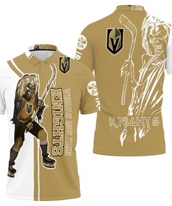 Vegas Golden Knights And Zombie 3D All Over Print Polo Shirt