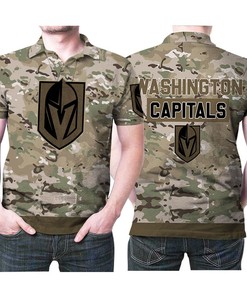 Vegas Golden Knights Camouflage Veteran Us Flag 3D All Over Print Polo Shirt