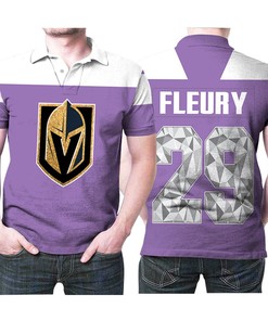 Vegas Golden Knights Marc-andre Fleury 29 Great Player 2020 Nhl Ice Hockey Purple Jersey Style Polo Shirt