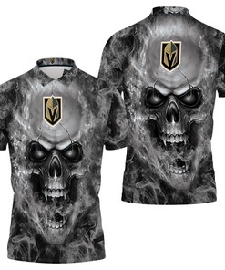 Vegas Golden Knights Nhl Fans Skull 3D All Over Print Polo Shirt