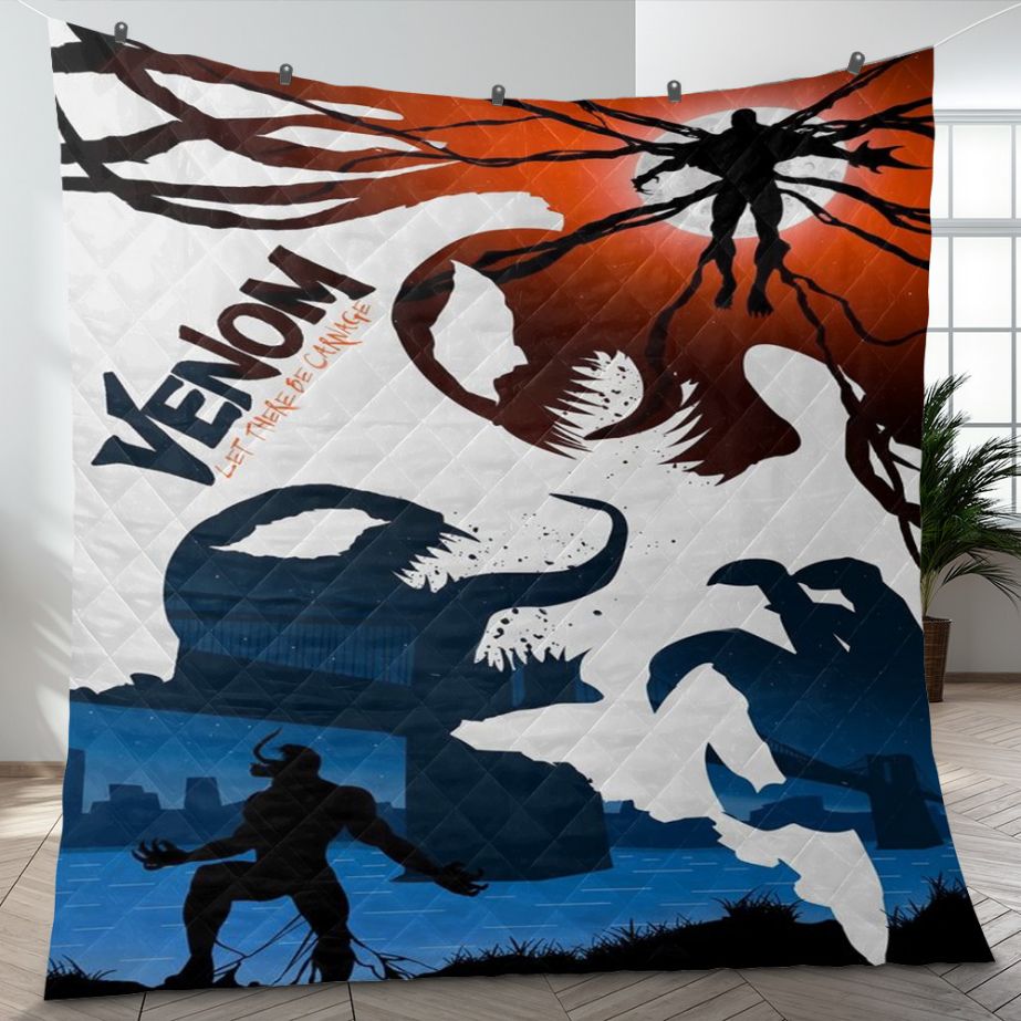 Venom Fan Gift, Venom 2 Let There Be Carnage Quilt Blanket Bedding Set
