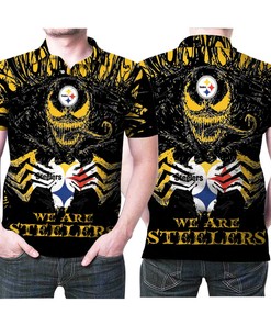 Venom We Are Pittsburgh Steelers Spider Printed 3D All Over Print Polo Shirt