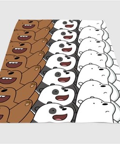 Very Cute We Bare Bears Sherpa Fleece Blanket Gifts for Family, for Couple