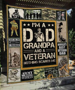 Veteran Dad Grandpa Quilt Blanket Bedding Set