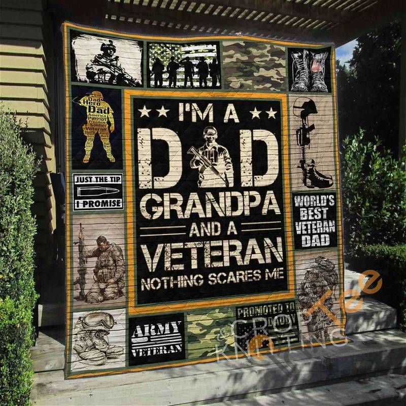 Veteran Dad Grandpa Quilt Blanket Bedding Set