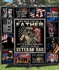 Veteran Dad Quilt Blanket Bedding Set