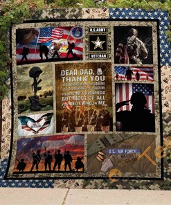 Veteran Dad Quilt Blanket Bedding Set With Pilliwcases Option