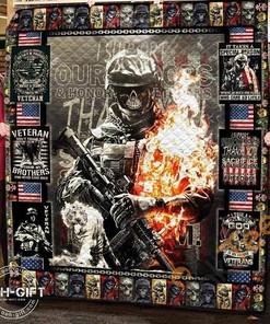 Veteran Skull 3D Quilt Blanket Bedding Set