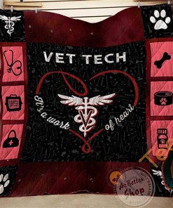 Vettech It's A Work Of Heart Quilt Blanket Bedding Set