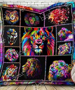 Vibrant Lion Quilt Blanket And Bedding Set