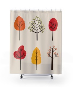 Vibrant Trees Shower Curtain Bathroom Decor
