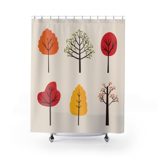 Vibrant Trees Shower Curtain For Bathroom