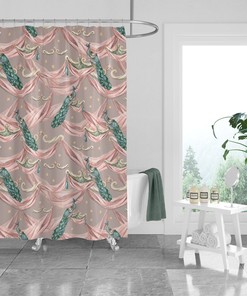 Victorian Peacock Shower Curtain Optional Towels