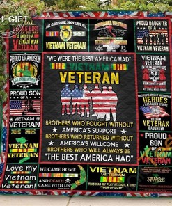 Vietnam Veteran 3D Quilt Blanket Bedding Set