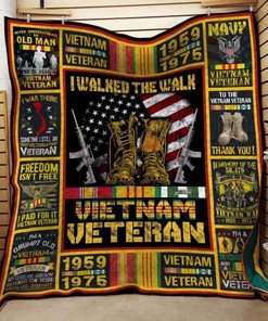 Vietnam Veteran I Walked The Walk Quilt Blanket Bedding Set