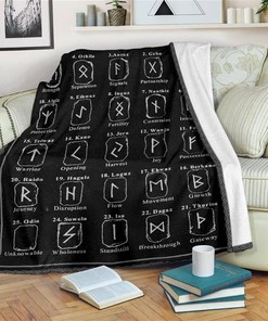 Viking Letters Viking Lover Sherpa Fleece Blanket Gifts for Family, for Couple