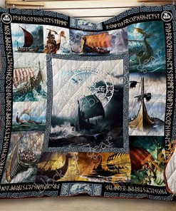 Viking Ship Quilt Blanket Bedding Set