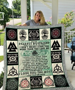 Viking To My Boyfriend From Girlfriend I Love You The Most Personalized Quilt Blanket