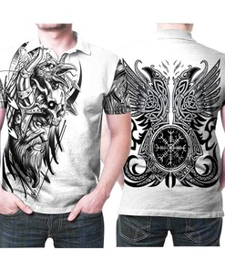 Viking Warrior King Stribe Tatoo America 3D All Over Print Polo Shirt