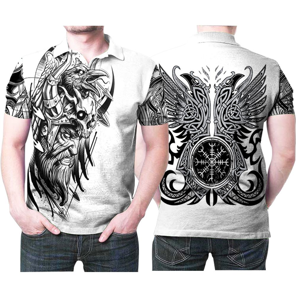 Viking Warrior King Stribe Tatoo America 3D All Over Print Polo Shirt