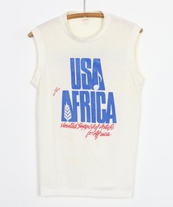 Vintage 1985 Michael Jackson We Are The World Usa For Africa Sleeveless Shirt