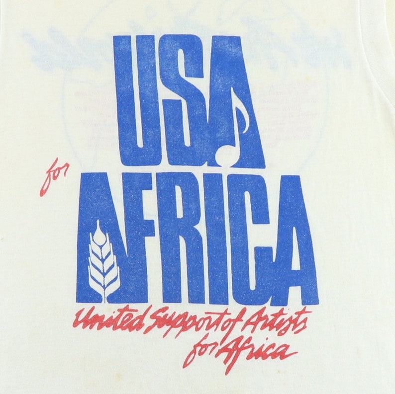 Vintage 1985 Michael Jackson We Are The World Usa For Africa Sleeveless Shirt - Image 4