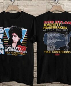 Vintage 1986 Bob Dylan Tom Petty Heartbreakers Alone + Together True Confessions Tour T-Shirt