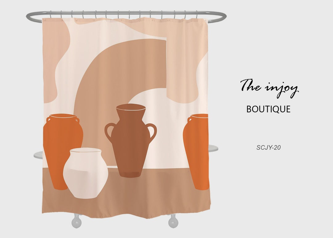 Vintage Bottle Boho Shower Curtain, Bath Decor Ideas, Housewarming Gift, Waterproof Shower Curtains