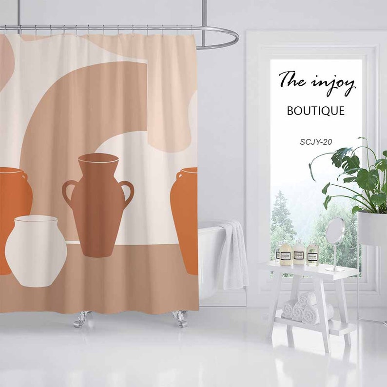 Vintage Bottle Boho Shower Curtain, Bath Decor Ideas, Housewarming Gift, Waterproof Shower Curtains - Image 2