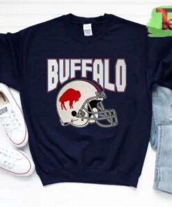 Vintage Buffalo Football Helmet Buffalo Sports Retro Nfl T-Shirt