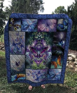 Vintage Butterfly Quilt Blanket Bedding Set for Home Décor