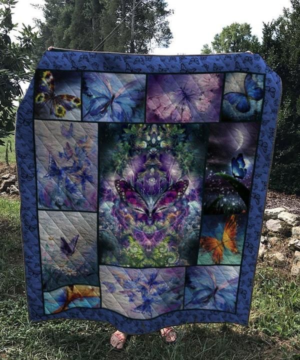 Vintage Butterfly Quilt Blanket Bedding Set for Home Décor