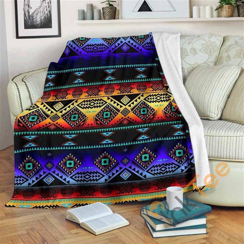 Vintage California Coast Sunset Patchwork Fleece Sherpa Fleece Blanket Gifts for Family, for Couple