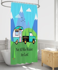 Vintage Camper Shower Curtain, Rv Size