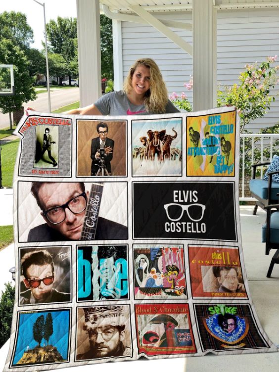 Vintage Elvis Costel Quilt Blanket Bedding Set