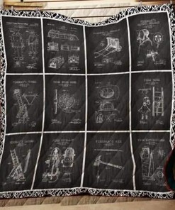 Vintage Firefighter Quilt Blanket