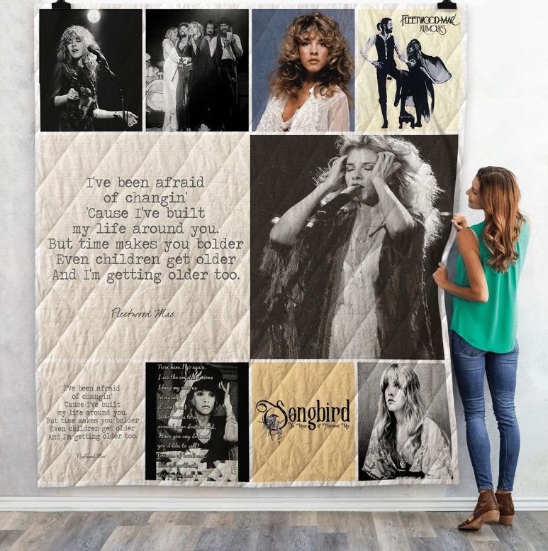 Vintage Fleetwood Mac Song Lyrics For Fans Quilt Blanket Bedding Set