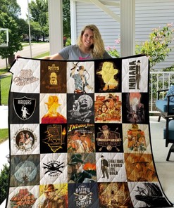 Vintage Indiana Jones Poster Quilt Blanket Bedding Set