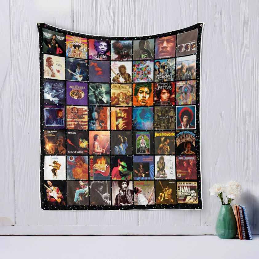 Vintage Jimi Hendrix Style Quilt Blanket Bedding Set