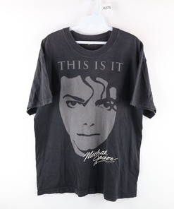 Vintage Mens Large Faded This Is It Michael Jackson Documentary Promo T-Shirt