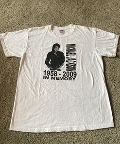 Vintage Michael Jackson King Of Pop In Memory T Shirt White Tee