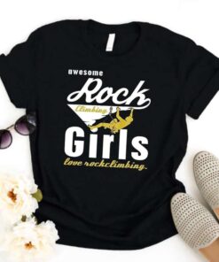 Vintage Mountaineering With Awesome Girls Love Rock Climbing T-Shirt
