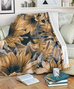 Vintage Sunflower Sherpa Blanket Fleece Blanket Gifts for Fans