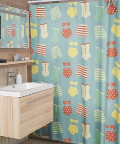 Vintage Swimsuit Shower Curtains, Retro Swimwear Shower Curtain, Beach Curtain, Beach Bathroom Accessories