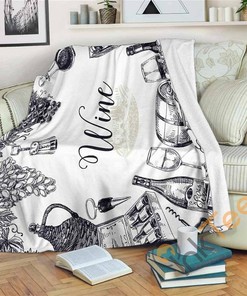 Vintage Wine Sherpa Fleece Blanket Gifts for Family, for Couple