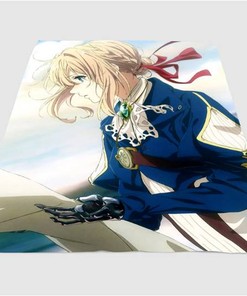 Violet Evergarden Anime Sherpa Fleece Blanket Gifts for Family, for Couple