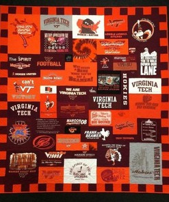 Virginia Tech Hokies Ncaa Quilt Blanket Bedding Set